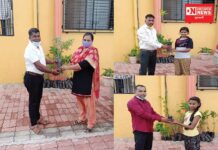 સેલવાસના રાધા ગામની રાણી દુર્ગાવતી છાત્રાલયમાં બાળકોના હાથે થયું વૃક્ષારોપણ