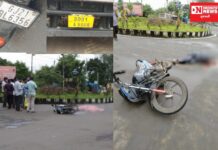 ખેરગામ તાલુકાના પાણીખડક સર્કલ પર બાઈક અને ડમ્પર વચ્ચે સર્જાયો જીવલેણ અકસ્માત