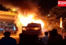 સુરતના હીરાબાગમાં ખાનગી બસમાં લાગી આગ, એક મહિલા સહિત બેનાં મોત