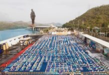 સ્ટેચ્યુ ઓફ યુનિટીના સાનિધ્યમાં યોજાયો આઠમો આંતરરાષ્ટ્રીય યોગ દિવસ: ૪૦૦૦ કરતા વધુ લોકોએ કરી યોગસાધના