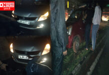 વાંસદાના અકસ્માતોના હોટસ્પોટ ખડકાળા સર્કલ પર ગત રાત્રે ફરીથી બે કારોનો અકસ્માત.. જુઓ વિડીયો..