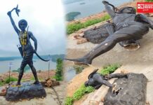 મહીસાગરના કડાણા ડેમ પર બિરસા મુંડાની પ્રતિમા અસામાજીક તત્વોએ તોડી નાખતા આદિવાસી સમાજમાં ભારે રોષ
