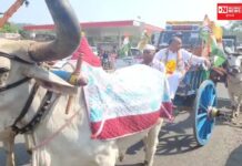 કૉંગ્રેસના ઉમેદવાર કિશન પટેલે બળદ ગાડામાં પોહ્ચ્યા ધરમપુર બેઠક ઉમેદવારી ફોર્મ ભરવા.. કેમ ?