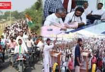 કોંગ્રેસ પાર્ટીના ઉમેદવાર જીગ્નેશ મેવાણીના નામાંકન સમયે યુવા નેતા કન્હૈયા કુમાર રહ્યા હાજર