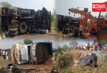 ચીખલી પાસે ડિવાયડર કૂદીને ટ્રક ભટકાતાં ઇનોવાએ ચાર પલટી મારી : બે ના મોત.. જુઓ વિડીયો