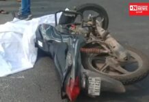 કોઈ ની ભૂખ સંતોષવા જતો યુવાન ખુદ બન્યો મોતનો કોળીયો.. ટ્રક અને બાઈક વચ્ચે જીવલેણ અકસ્માત