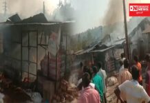 ધરમપુરના ધામણી ગામમાં 4 દુકાનો બળીને ખાખ.. દુકાનદારોને લાખોનું નુકશાન..