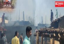 સાગબારાના મોટા કાકડીઆંબા ગામમાં બે ઘરોમાં લાગી આકસ્મિક આગ; ઘરવખરી બળીને ખાખ, કોઈ જાનહાનિ નહિ