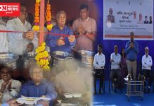 રાજયના નાણાંમંત્રીશ્રી કનુભાઇ દેસાઇના હસ્તે વાપીથી શ્રમિક અન્નપૂર્ણા યોજનાનો શુભારંભ..