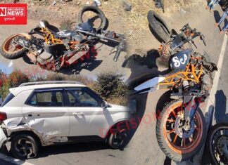 વાંસદાના વાડીચોંઢાં ગામમાં KTM અને ફોર વ્હીકલ વચ્ચે ગંભીર અકસ્માત.. જુઓ વિડીયો