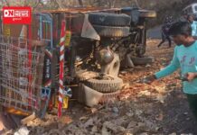 મજુરી માટે ગયેલા શ્રમિકોની પાછા વળતી વેળાએ ટ્રક પલટી.. મોટાભાગના શ્રમિકો થયા ઘાયલ..