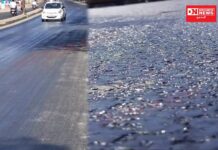 ગરમી વધુ કે રોડની ગુણવત્તા નબળી ? જાણો ક્યાં આખે આખો પીગળી ગયો નવો બનાવેલો રોડ..