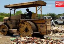 ખેરગામ પોલીસે 877620 રૂપિયાના દારૂની બોટલોનો રોલર ફેરવી કરાયો નાશ..