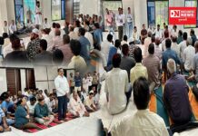 સાગબારાના સેલંબા ગામે દબાણ હટાવવાના મામલે ધારાસભ્ય શ્રી ચૈતર વસાવાની અધ્યક્ષતામાં વેપારીઓની બેઠક