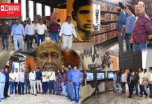 સ્ટેચ્યુ ઓફ યુનિટીમાં ધ પ્રેસ ગેલેરી એડવાઈઝરી કમિટી ઓફ છત્તીસગઢ લેજીસ્લેટીવ એસેમ્બલીના ચેરમેનશ્રી બાબુલાલ શર્માની સાથે 18 સભ્યોની મુલાકાત