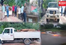 નર્મદાના સાગબારા વન વિભગ દ્વારા ખેરના લાકડા ભરેલી બોલેરો પિકપ ઝડપી પાડવામાં આવી.