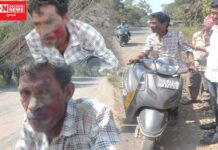 નર્મદાના ડેડિયાપાડા થી સાગબારા જતાં રસ્તા પર મોટાં ખાડાના કારણે સ્થાનિકનો ગંભીર અકસ્માત.