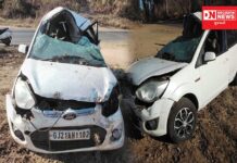 વાંસદાના વાડીચૌંઢા ગામના વળાંક પાસે સ્ટેરીંગ પરથી કાબુ ગુમાવતાં કાર ખાડામાં ખાબકી.. ચાલક યુવાનનું મોત