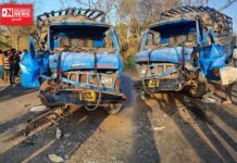 વાંસદાના અંક્લાછ ગામના સસ્તા અનાજની દુકાનનો માલ ભરી જતાં ટેમ્પોની બ્રેક ફેઈલ થઇ જતાં અકસ્માત..