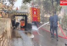 સુરતમાં એક કિમી રોડ પર ઓઈલ ઢોળાતા બાઈકો સ્લીપ થઈ, ફાયર વિભાગે કર્યો રોડ સાફ..