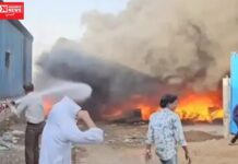 વાપીના કરવડમાં ફરીથી ગેરકાયદે ભંગારના ગોડાઉનોમાં આગ લાગી…