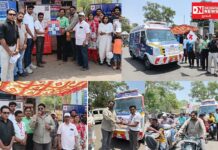 આહવા રેડ ક્રોસ શાખાએ રથનું સ્વાગત કરી આહવા નગરમાં જન જાગૃતિ માટે રથયાત્રા યોજી..