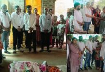 વાંસદાના સુખાબારી ગામમાં ત્રણ નિરાધાર દીકરીઓને આધાર બનવાનું વચન આપતાં ભાજપના આગેવાનો..