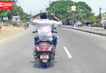 નવસારીના કાલીયાવાડીથી ગ્રીડ રોડ વચ્ચે યુવાને જોખમી રીતે મોપેડ હંકારી..સોશિયલ મીડિયામાં વિડીયો વાયરલ..