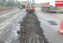 વલસાડના NH-48 વરસાદમાં ડ્રાય સીલ મળતાં NHAIની વિવિધ ટીમો દિવસ-રાત કામ કરીને રસ્તાની મરામત શરૂ કરી..