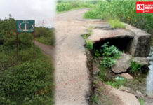 ઝઘડિયા તાલુકાના પડવાણીયા થી પીપરીપાન ગામમાં જવાના માર્ગ પર પાછલા આઠ વર્ષ થી નાળું જર્જરીત હાલતમાં