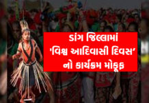 ડાંગ જિલ્લામાં ‘વિશ્વ આદિવાસી દિવસ’નો કાર્યક્રમ મોકૂફ રાખવામાં આવ્યો..