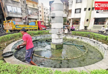 નવસારીમાં ઘણા સમય બાદ પરમાર હોસ્પિટલ સર્કલના પાસેના ફૂવારાની સાફ સફાઇ કરાઇ..