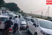 અંકલેશ્વરમાં નવા એક્સપ્રેસ હાઇવે પુન ગામ નજીક ચકકાજામ..રાત્રીથી લઇ દિવસ દરમિયાન વાહનો કતાર