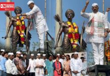 નાનાપોંઢામાં બિરસાદાદા જન્મજયંતિની ઉજવણી: કપરાડા ધારાસભ્ય જીતુભાઈ ચૌધરીએ ફૂલહાર કરી આપ્યો આદિવાસી એકતાનો સંદેશ..