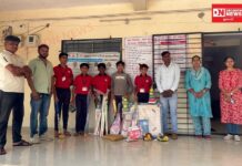 ધરમપુરના મોટીઢોલ ડુંગરી પ્રાથમિક શાળાના વિદ્યાર્થીઓને મળી રમતગમતની કીટ..