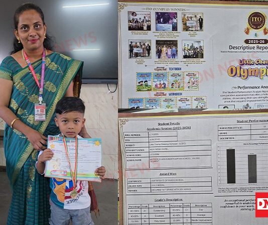 ખેરગામના નાના કલાકાર 5 વર્ષના નિદિવ પટેલે નેશનલ ટેલેન્ટ ઓલિમ્પિયાડમાં જીત્યો ગોલ્ડ મેડલ..