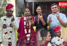 લગ્ન મંડપ પહેલાં મતદાન મથક: લોકશાહીમાં સૌથી મોટું દાન ‘મતદાન’ ની વાતને 40°C ગરમીમાં પણ સાર્થક કરતું વલસાડનું નવદંપતી..
