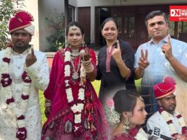 લગ્ન મંડપ પહેલાં મતદાન મથક: લોકશાહીમાં સૌથી મોટું દાન ‘મતદાન’ ની વાતને 40°C ગરમીમાં પણ સાર્થક કરતું વલસાડનું નવદંપતી..