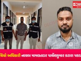 ડોલવણમાં ફરી લાંચિયો અધિકારી ઝડપાયો: નાયબ મામલતદાર પાર્થેશકુમાર કટારા ૨૫ હજારની લાંચ લેતા ACBના હાથે પકડાયા