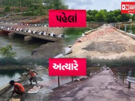 ધરમપુરમાં વરસાદી પૂરથી શેરીમાળ અને કાગંવી ગામને જોડતો ચેકડેમ કમ કોઝવે ભારે નુકસાન: DECISION NEWS ના રિપોર્ટ બાદ સમારકામ