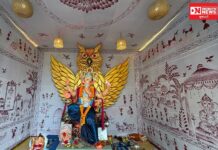 વાંસદાના પાટાફળીયા સ્થિત ‘એકદંત ગણેશ મંડળ’ દ્વારા ‘ગણેશ મંડપ’ ની વારલી પેઇન્ટિંગ અને ચિત્રોથી કરાઈ સજાવટ
