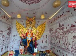વાંસદાના પાટાફળીયા સ્થિત ‘એકદંત ગણેશ મંડળ’ દ્વારા ‘ગણેશ મંડપ’ ની વારલી પેઇન્ટિંગ અને ચિત્રોથી કરાઈ સજાવટ